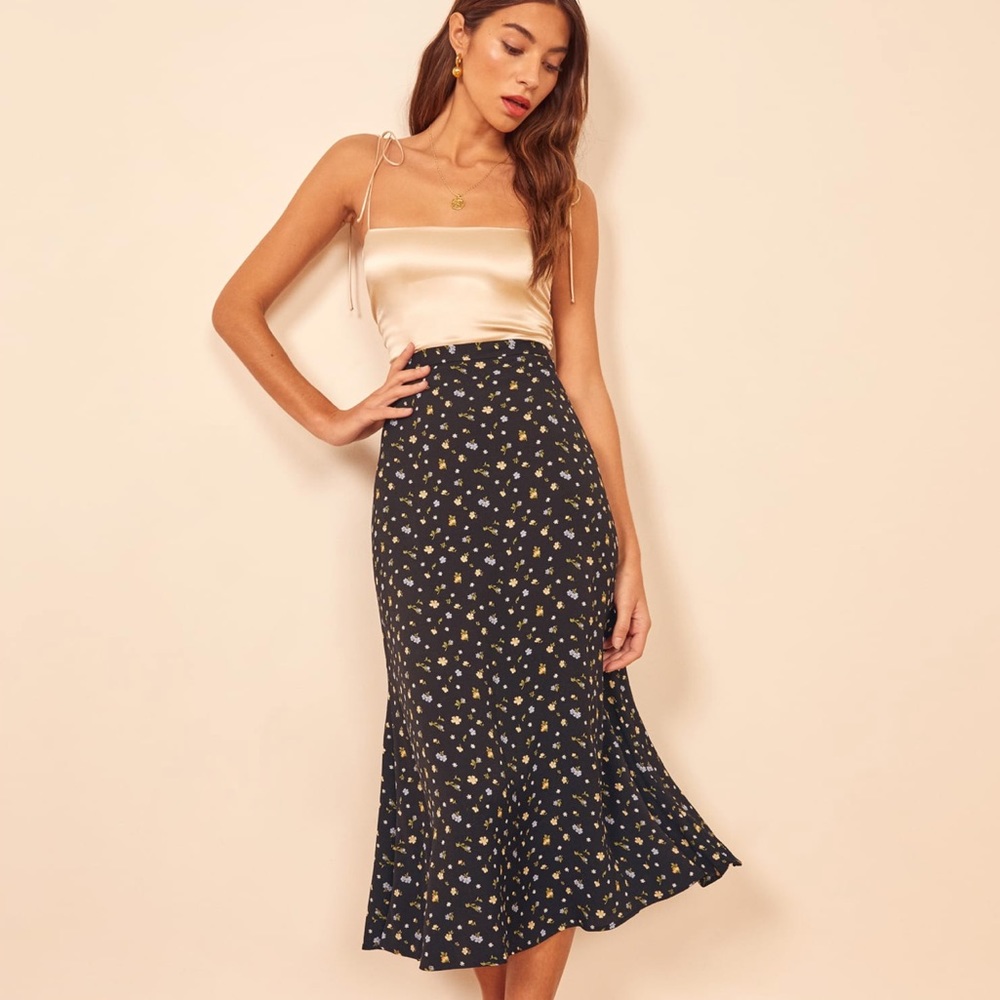 Reformation || Bea Skirt || Posie || 0 || NWT ||